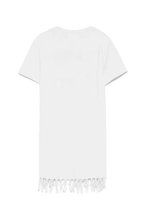 Abito in cotone bianco con bordo sfrangiato SAINT BARTH KIDS | ABY000100957L